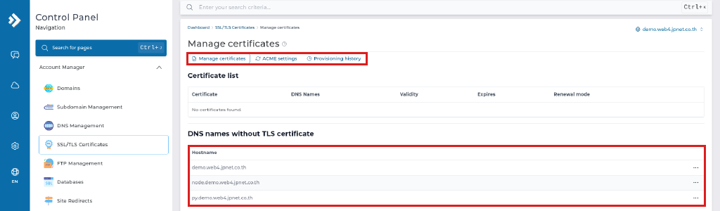 SSL/TLS Certificates